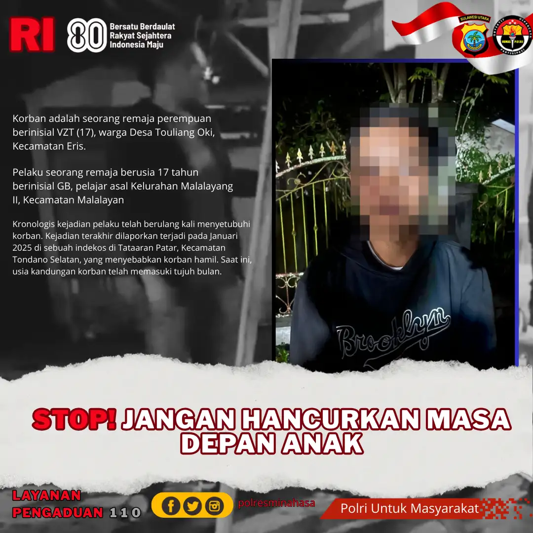 Tim Resmob Polres Minahasa Amankan Pelaku Dugaan Persetubuhan Terhadap Anak